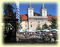 Kloster Tegernsee mit Biergarten